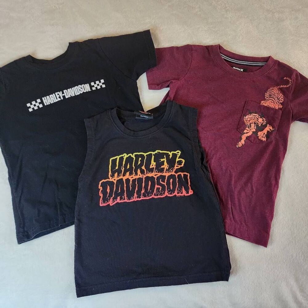 Lot of 3 Boys Tshirt With Harley Davidson and Tigers on the them